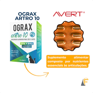 Suplemento Avert Ograx Artro 10 Cães E Gatos  C/ 30 Cápsulas em Oferta na Shopee