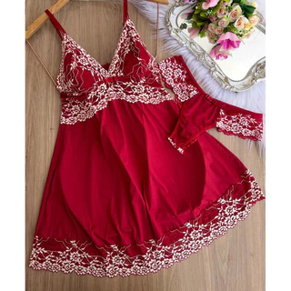 camisola de renda camisola bicolor camisola com fio camisola luxo sexy sensual camisola sem bojo  (camisola bicolor) em Oferta na Shopee