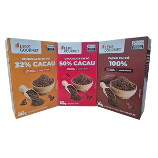 Chocolate em Pó 32% 50% ou 100% Cacau 200g Leke Gourmet Bolo Brownie Cobertura Recheio Brigadeiro Doces em Oferta na Shopee
