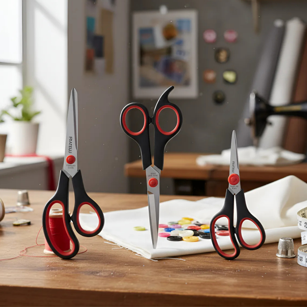 Kit 3 Tesouras Corte Fácil Alfaiate Artesanato Cabelo Costura