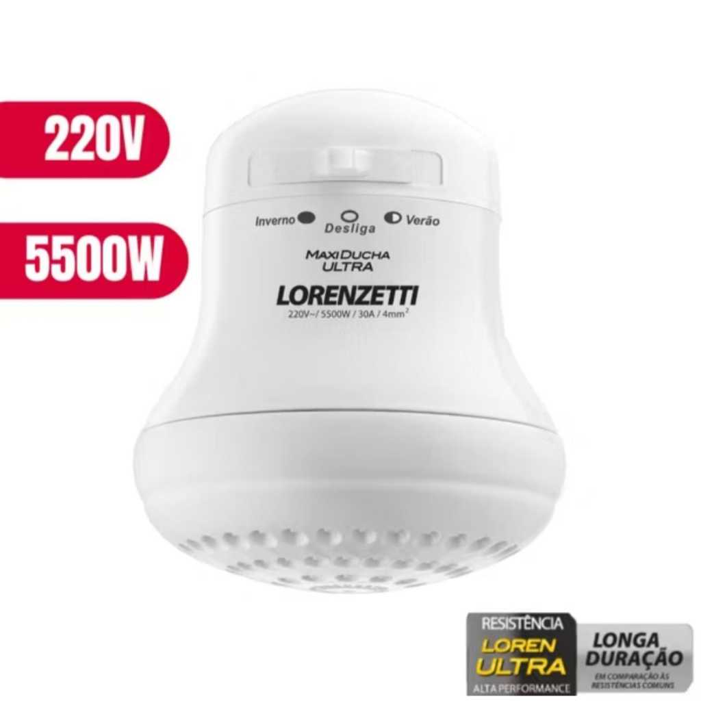 Chuveiro Elétrico Maxi Ducha Ultra 3 Temperaturas 220V 5500W Lorenzetti ...