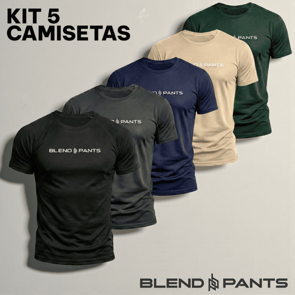 Kit 5 Camisetas Masculina Dry-Fit Casual Malha Macia e Confortavel Para Academia Esportes!
