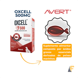 Oxcell 500 Avert 30 Cápsulas Ômega-3 Suplemento Cães Gatos em Oferta na Shopee