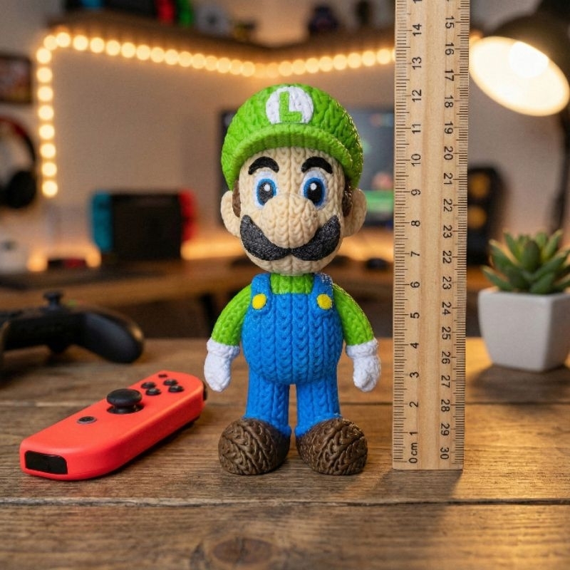 Luigi Boneco em Crochê 3D Action Figure Amigurumi com 12cm Articulado ...