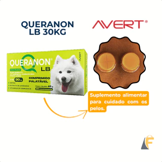 Queranon Lb Pele Pelagem Cães Até 30kg 30 Comprimidos Avert em Oferta na Shopee