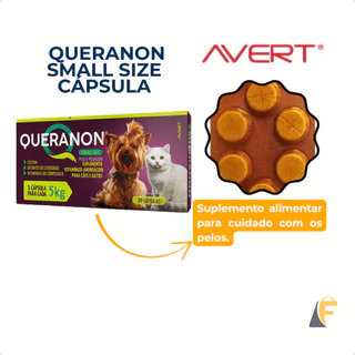 Queranon Cães E Gatos 3,4g 5kg Small Size 30 Capsulas Avert em Oferta na Shopee