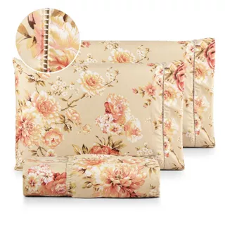 Jogo De Lençol Estampado Berço Solteiro Casal Queen King 400 Fios Ponto Palito em Oferta na Shopee