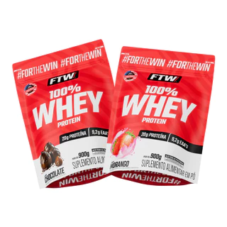 Kit 2x Whey Protein 900g FTW | Alta Proteína p/ Hipertrofia e Recuperação Muscular em Oferta na Shopee