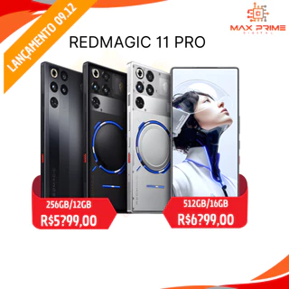 Redmagic 11 Pro 256GB até 1TB Memória, 12GB até 24GB RAM, Processador Snapdragon 8 Elite Gen 5, Bateria 7.500 mAh