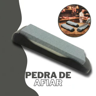 Pedra Afiar Amolar Facas  Canivetes Lâminas Amolador Afiador Com Suporte Dupla Face em Oferta na Shopee
