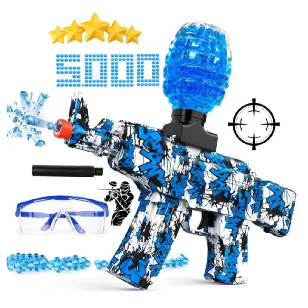 Arminha de Gel AK-47 Elétrico 5.000 Munições + Óculos de Proteção + Acessórios Inclusos
