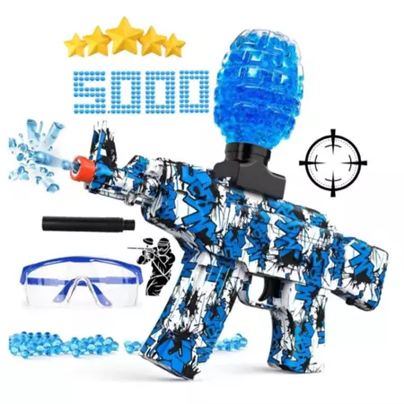 Arminha de Gel AK-47 Elétrico 5.000 Munições + Óculos de Proteção + Acessórios Inclusos