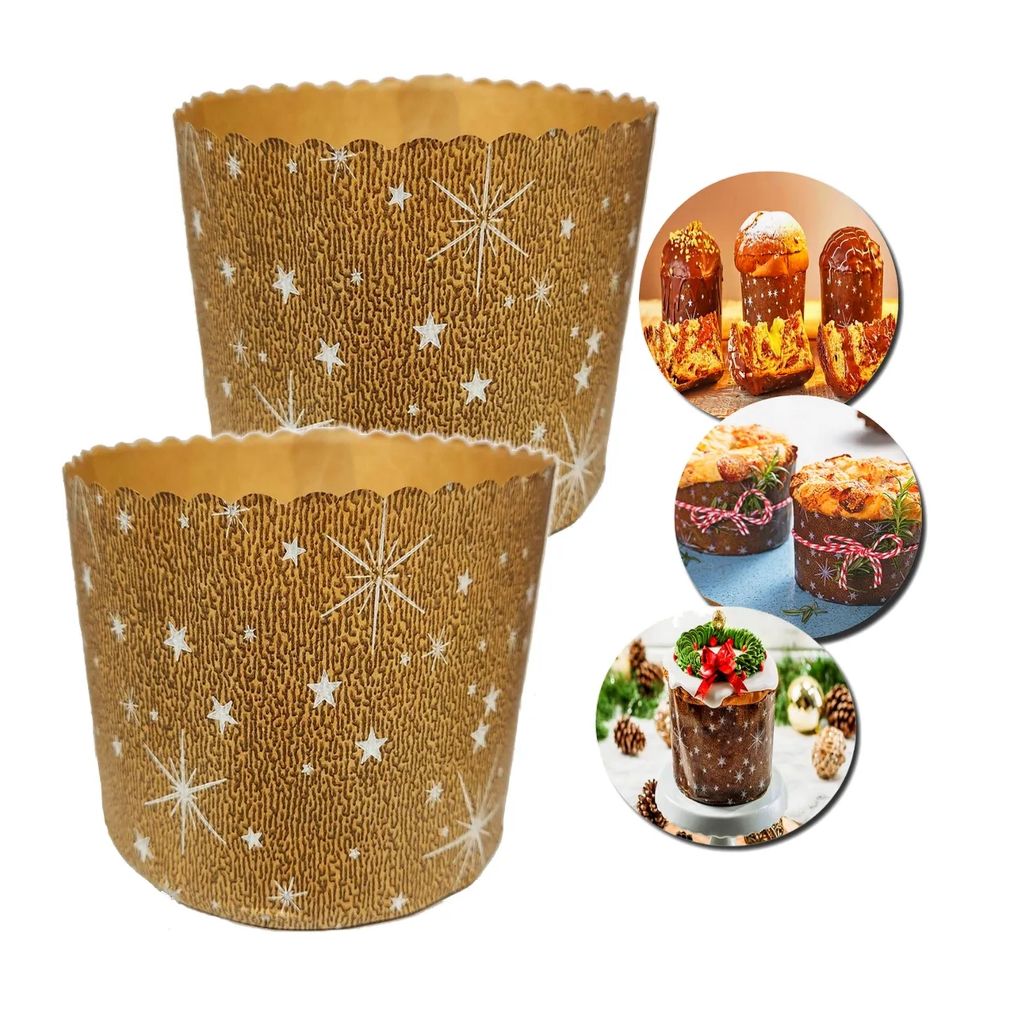 Kit 10 Formas Decoradas Panetone Chocotone 500g