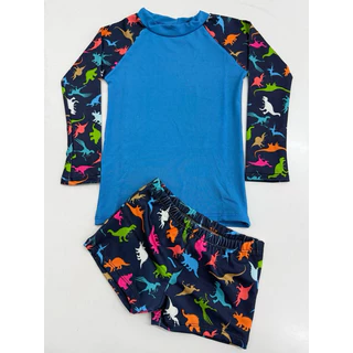 Conjunto Sunga masculino Camiseta proteção UV 50 infantil Manga longa natação Moda praia personagens
