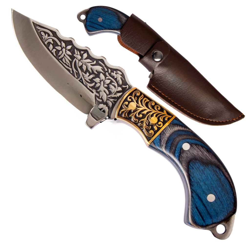 Faca de cinta,Campeira, Country, Caça, Pesca,Cowboy faca de Aço Inox Com Bainha de couro