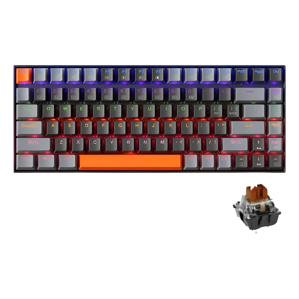 Teclado Mecânico Machenike K500 B84 Hot-Swappable 84 Teclas De Jogo LED Retroiluminado