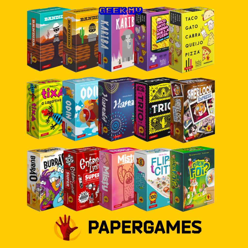 Jogos PaperGames Pocket Originais – Taco Gato Cabra, Trio, Bandido, Burrão e Mais • Pronta Entrega