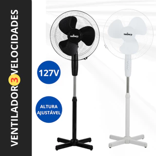 Ventilador de Coluna Chão Preto Ajuste de Altura Forte e Silencioso 130cm Barato Pronta Entrega