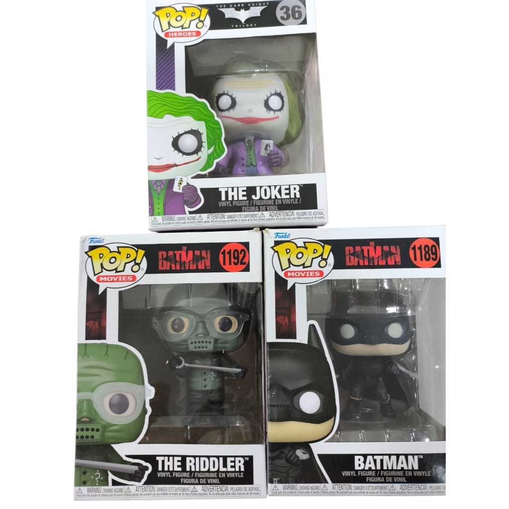 Boneco Funko Kit The Riddler, Batman e The Joker | Shopee Brasil
