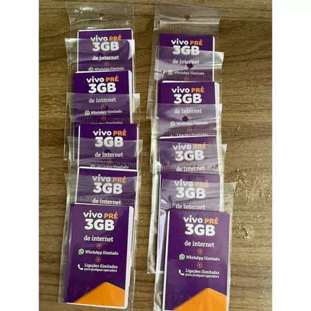 Kit 10 Chips Vivo – Pré-Pago | Sem Crédito | Triplo Corte Universal | DDD Livre