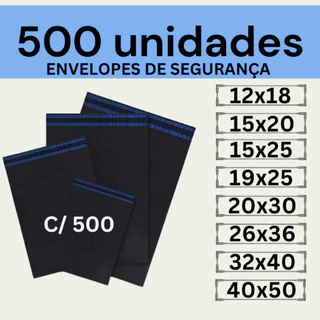 Kit 500 Envelope Segurança Embalagem Envio Tamanhos 12x18 15x20 15x25 19x25 20x30 26x36 32x40 40x50 em Oferta na Shopee