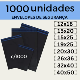 Kit 1000 Envelope Segurança Embalagem Envio Tamanhos 12x18 15x20 15x25 19x25 20x30 26x36 32x40 em Oferta na Shopee