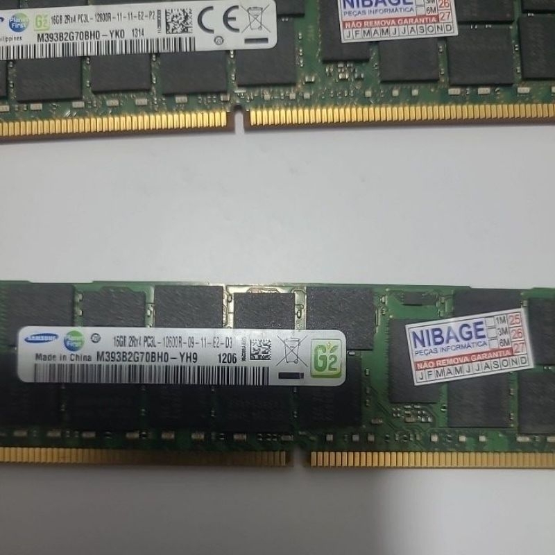 Memória RAM Samsung Servidor RDIMM OEM usado/testado 16 GB (1x16 GB) DDR3L