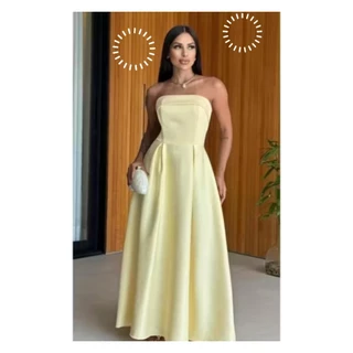 Vestido Longo Tomara que Caia com Bojo e Abertura nas Costas – LUXO E Elegância 2025