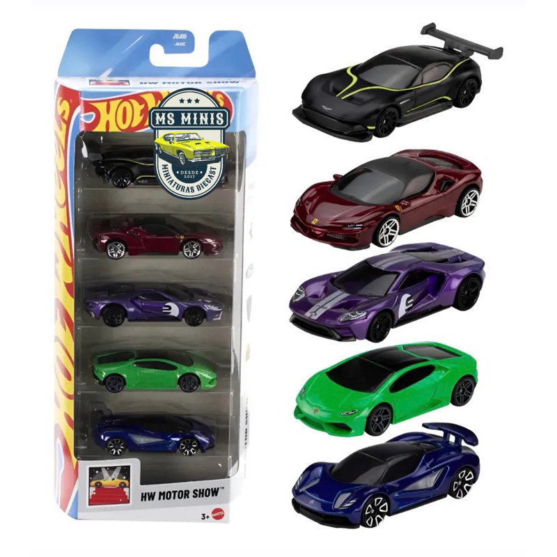 Hot Wheels Five Pack Motor Show 2025 - Exclusiva Ferrari | Shopee
