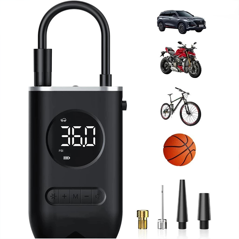 Compressor De Ar Elétrico Portátil Digital Ncher Pneu Carro Moto Bike Bicicleta Bola Piscina Inflável
