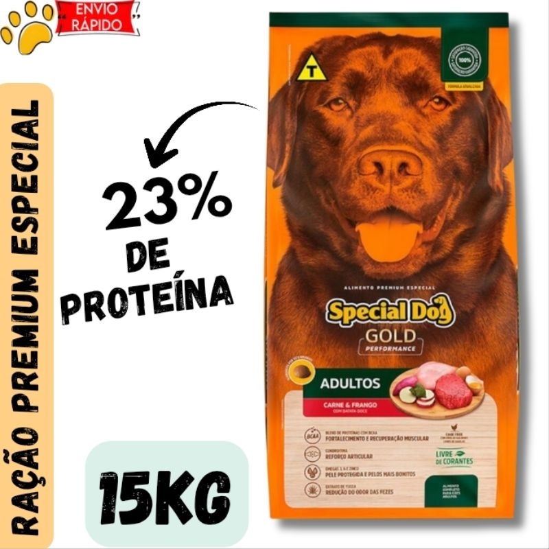 Ração Special Dog Gold Performance Carne e Frango com Batata Doce 15Kg
