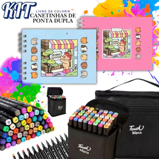 Kit de Livro de Colorido BooBoo Goods 48 Folhas+Jogo Caneta Marcadora 12/24/36/48/60/120 Cores