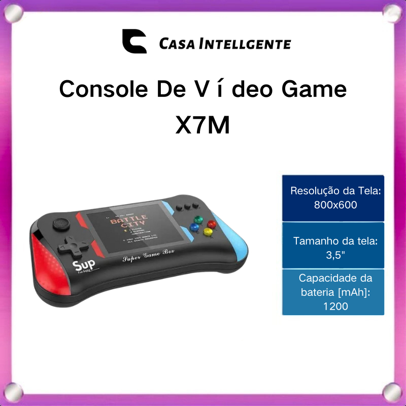 Console De Vídeo Game Portátil De Mão Retro X7M Saída HD/AV 500 Jogos Jogo