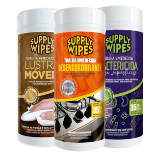 Supply Wipes Toalhas Umedecida Lustra Móveis Desengordurante e Bactericida 35 Unidades Cada em Oferta na Shopee