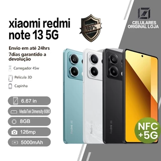 Xiaomi Redmi Note 13 5G 8GB + 128/256GB Dual Sim Original ROM NFC Câmera 108MP