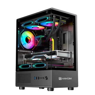 Gabinete Gamer – Vidro Temperado – VAI COM 3 FANS RGB - Suporte Micro ATX / ITX – Até 5 Fans – USB 3.0 – Preto