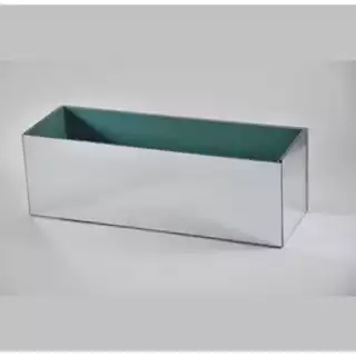 Vaso de Vidro Espelho Retangular Floreira Cachepot Espelho 40x10x8 P/ Arranjo Floral