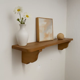 Prateleira Reta Painel Rústica Madeira com Mão Francesa Tamanho Variado em Oferta na Shopee