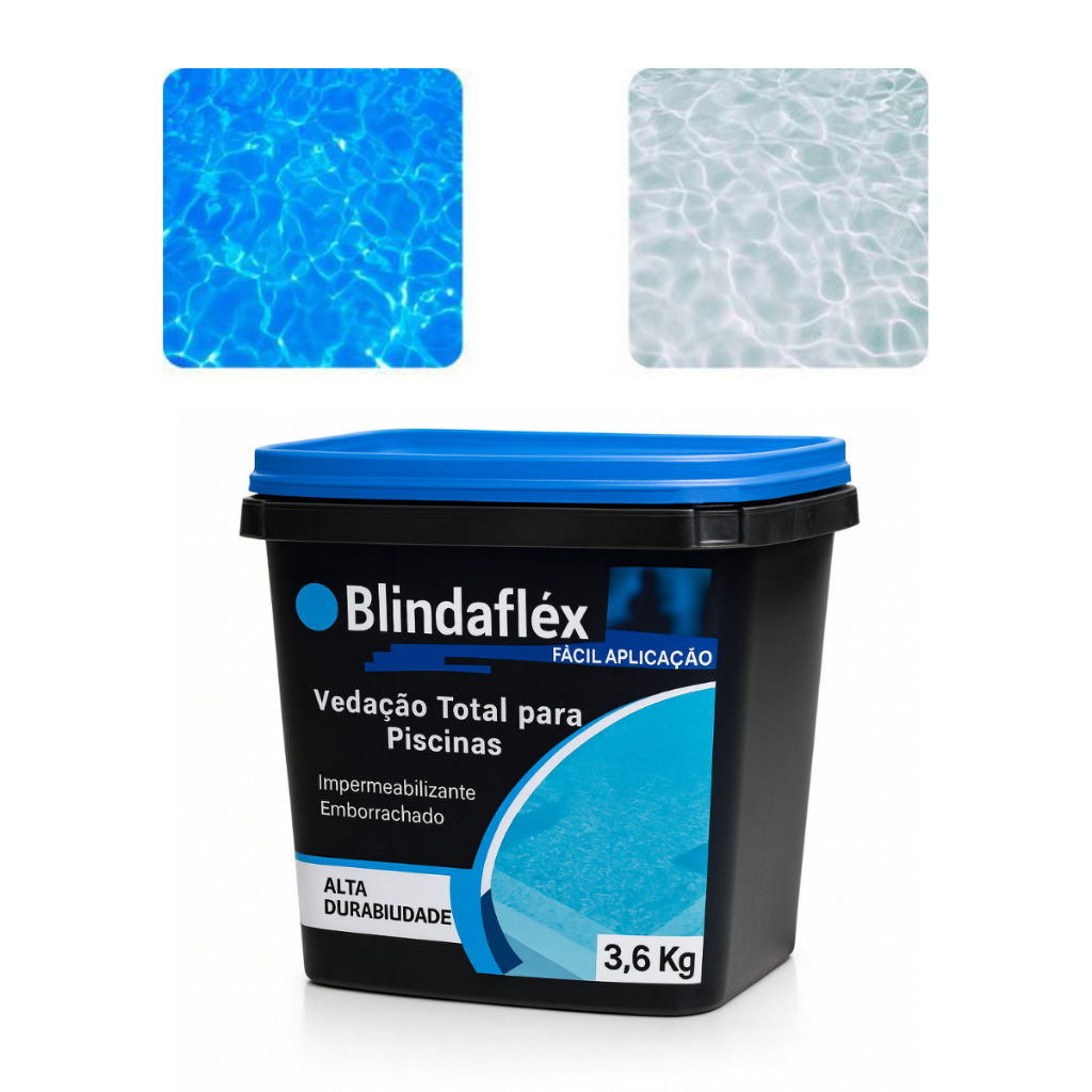 Tinta Emborrachada para Piscina 3,6KG Contra Rachaduras Fácil Aplicação ...