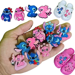Kit 8 Pins Botons Lilo & Stitch Enfeites Temáticos para Sandália Decoração Sortida