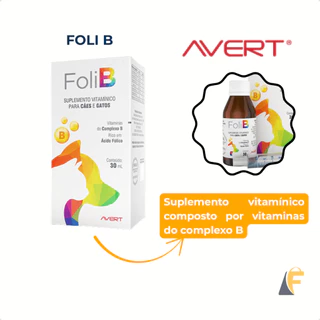Foli B 30ml Avert Suplemento Vitamínico Para Cães E Gatos em Oferta na Shopee