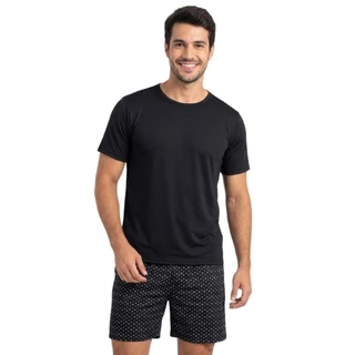 Kit C/Camisa e Short Masculino Pijama Malha Leve Alta Qualidade Tecido Reforçado Promoção em Oferta na Shopee