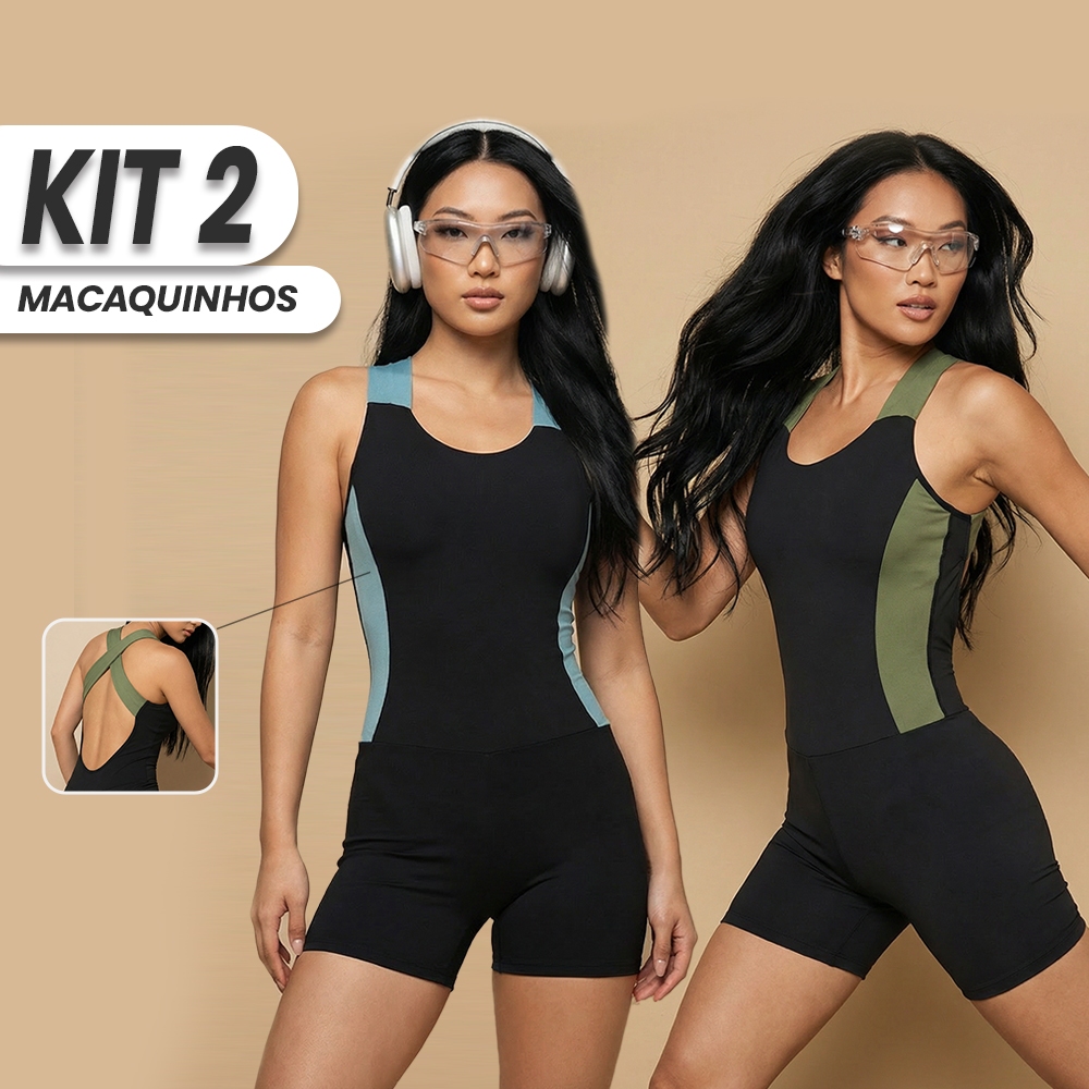 Kit 2 Macaquinhos Sustentação Fitness Feminino – Alças Cruzadas Reforçado Modelador Academia em Oferta na Shopee