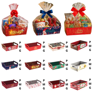 Kit 12 Cestas P/ Kit De Natal Tamanhos P M e G Reforçadas