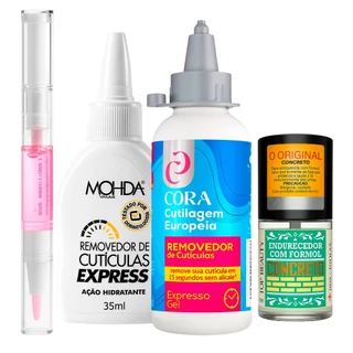 Kit Completo Cutículas Caneta Hidratante Mohda Removedor Cora Expresso Gel Base SOS Concreto em Oferta na Shopee