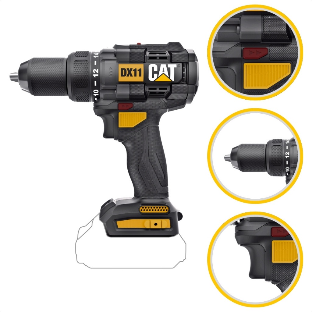 BLACK CAT 1・2です。 Parafusadeira Furadeira a Bateria 18V 65nm Caterpillar 1/2
