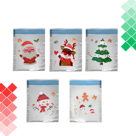 Saquinhos para embalagem de natal 100 unidades para frutas secas doces, biscoitos, lembrancinhas