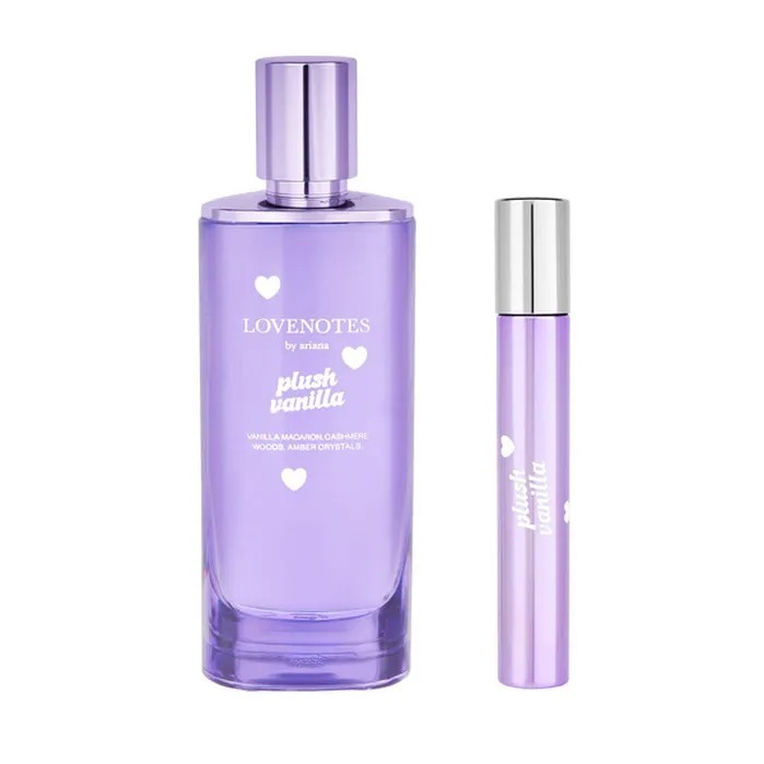 Kit de Perfume Ariana Grande Plush Vanilla, Love Notes Pink Woods