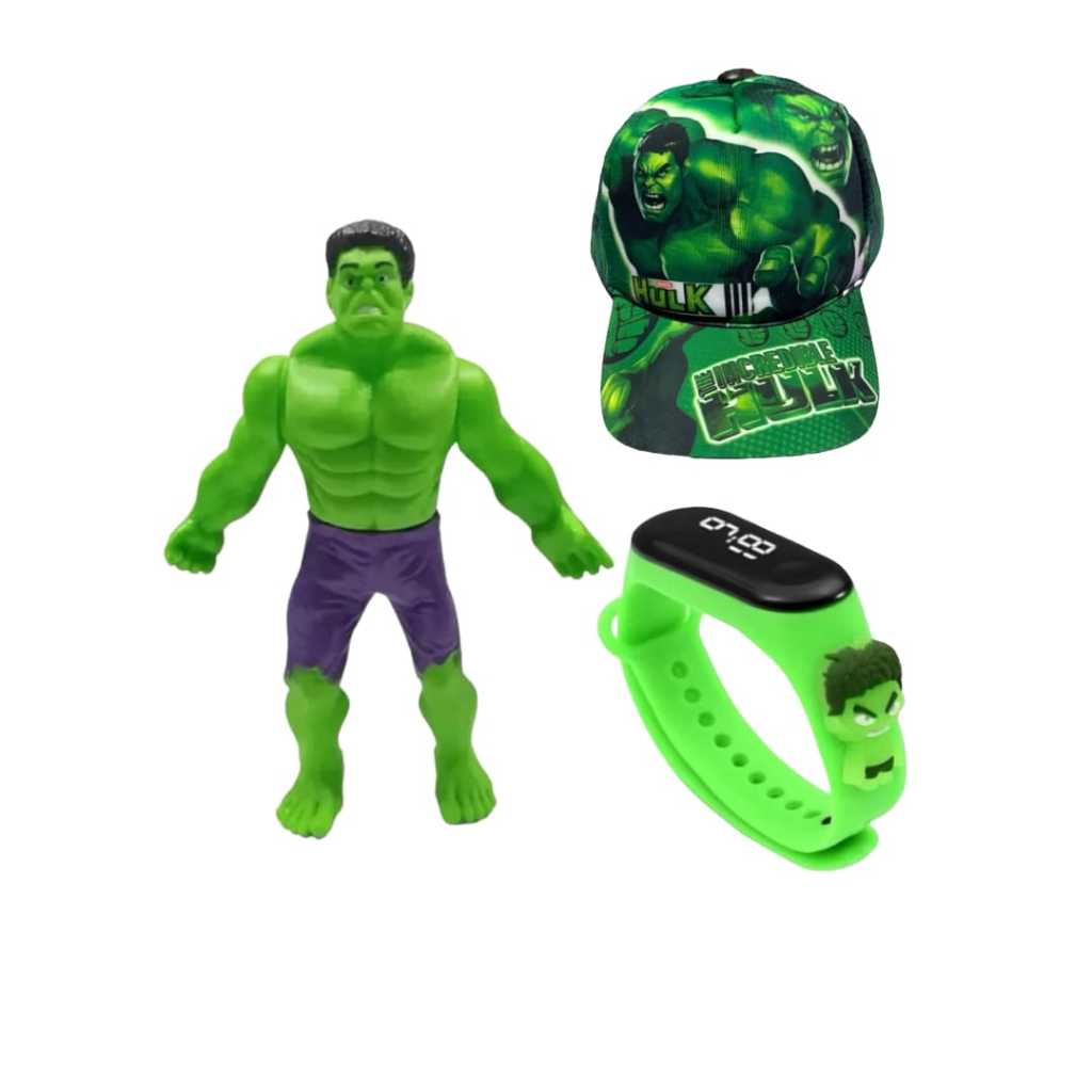 Kit Hulk 3, Boneco + Boné + Relógio Digital | Shopee Brasil