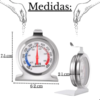Termômetro Culinário analogico Para Fornos a Lenha eletrico E Churrasqueiras até 300ºC